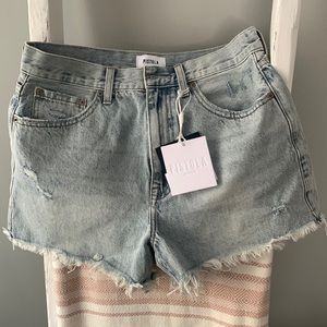 Maeve Super High Rise Cut Off denim Shorts